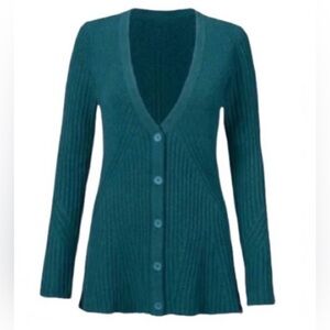 Cabi Deco Textured Cardigan Sweater in Teal Style 3712 Size Medium
